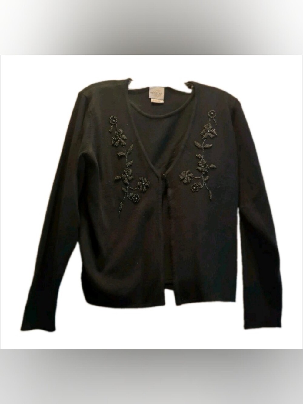 Bentley Inc Women's Vintage 90s Black Beaded Sweater Size Small